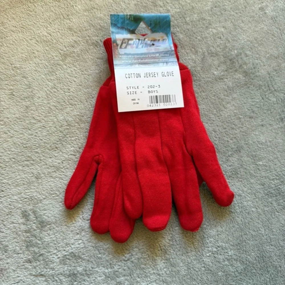 NWT Boys Red Cotton Jersey Knit Lightweight Gloves